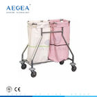 AG-SS019 اثنين من الحقائب SS الإطار المستشفى تضميد الطبية الكتان عربة للبيع