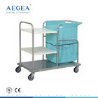 AG-SS018 CE ISO مع ثلاث طبقات إطار معدني الفولاذ المقاوم للصدأ عربة الكتان الطبية