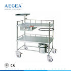 AG-SS052 مستشفى غرفة العمليات العلاج ممرضة عربة متنقلة العربة الفولاذ المقاوم للصدأ
