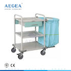 AG-SS017 مسحوق طلاء الصلب المريض جناح غرفة الكتان تنظيف عربات العرض الطبية المتنقلة