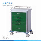 AG-GS001 مع خمسة أدراج سلسلة خضراء داكنة قوة طلاء الطبية مستشفى الفولاذ المقاوم للصدأ عربة