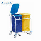 AG-SS019B الفاخرة دواسة القدم تسيطر مزدوجة حقيبة المستشفى خلع الملابس عربة الكتان نظيفة